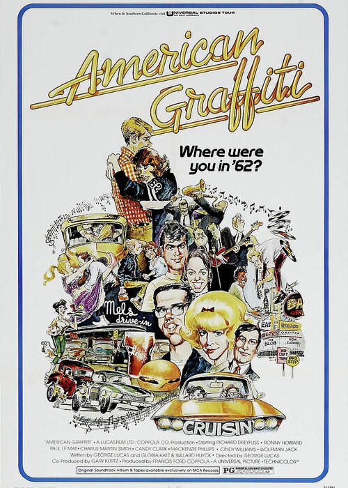 Synopsis Greeting Card featuring the mixed media ''American Graffiti'', 1973 - art by Jack Davis by Movie World Posters
