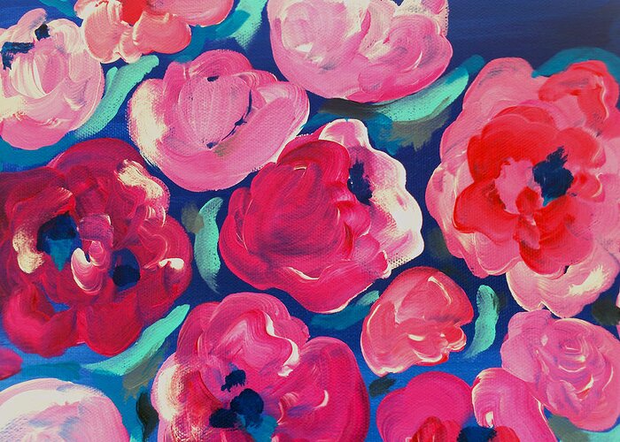Floral Art Greeting Card featuring the painting Amore by Beth Ann Scott