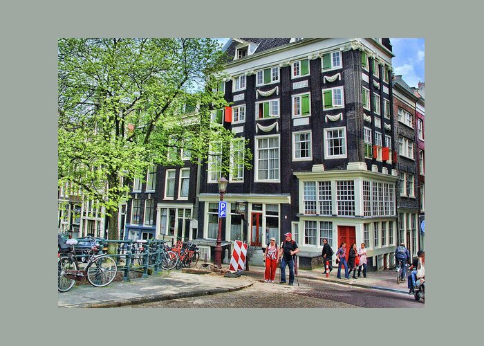 Amsterdam Greeting Card featuring the photograph Amsterdam Stroll by Allen Beatty