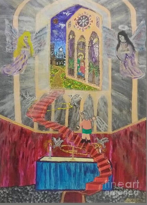 God Greeting Card featuring the mixed media An Adventure Begins by David Westwood