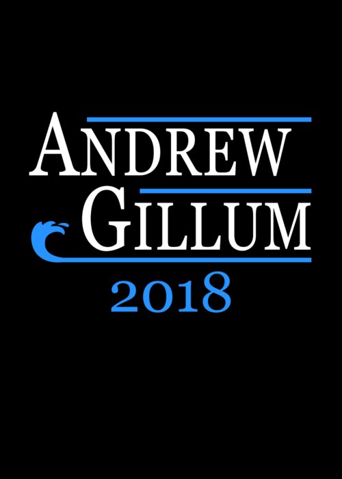 Funny Greeting Card featuring the digital art Andrew Gillum Blue Wave 2018 Florida by Flippin Sweet Gear