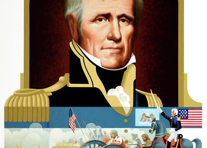 History Greeting Card featuring the painting Andrew Jackson by Howard Koslow