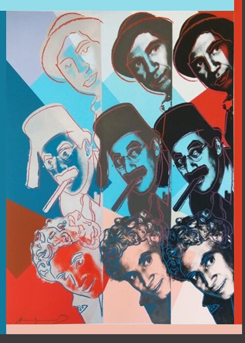 Andy Warhol Greeting Card featuring the photograph Andy Warhol The Marx Brothers by Rob Hans