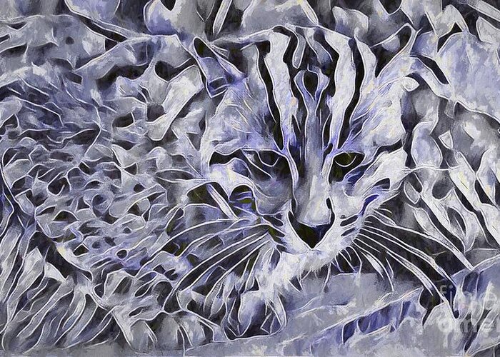Animals Greeting Card featuring the photograph Animal Abstract Art - Eurasian Wildcat by Philip Preston