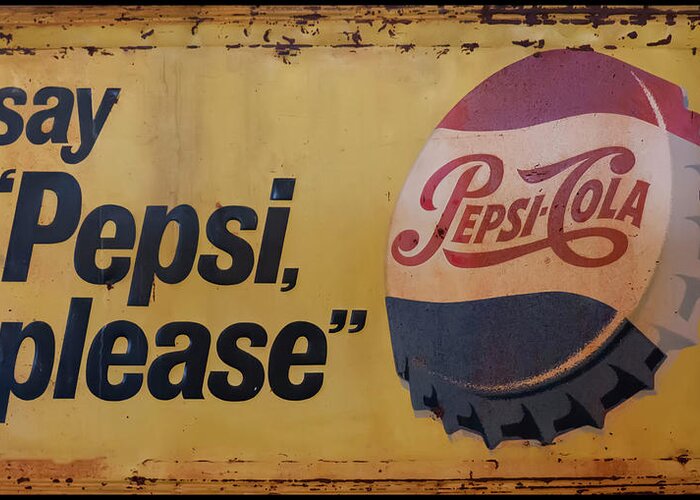 Pepsi Cola Greeting Card featuring the photograph Anique Pepsi Cola Sign by Flees Photos