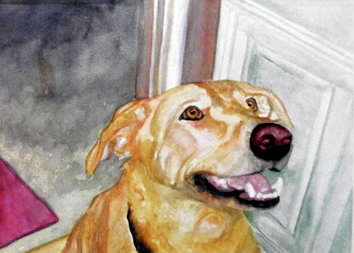 Dog Greeting Card featuring the painting Anna by Barbara F Johnson