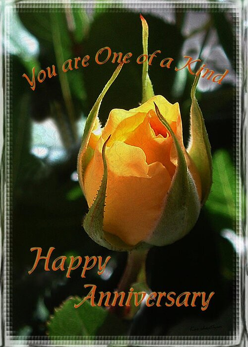Rose Greeting Card featuring the mixed media Happy Anniversary #2 by Kae Cheatham