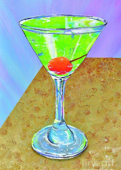 Apple Greeting Card featuring the painting Appletini by Mary Scott