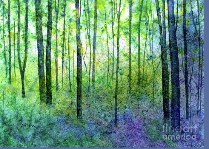 Green Greeting Card featuring the painting April Hues-pastel colors by Hailey E Herrera
