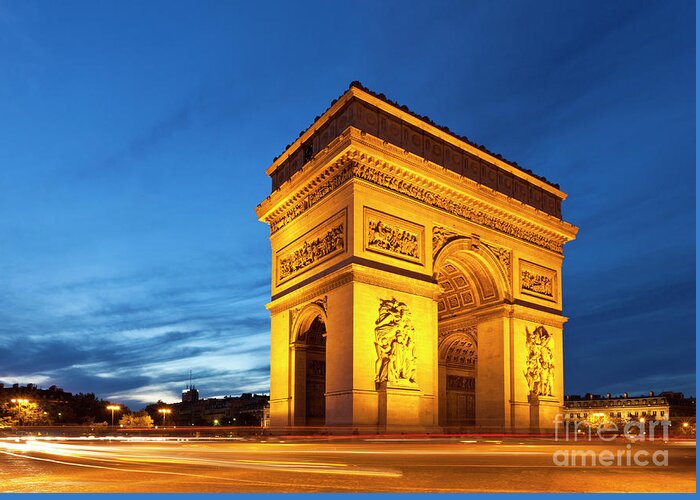 Arc de Triomphe, Avenue Champs-Elysees, Paris Greeting Card by