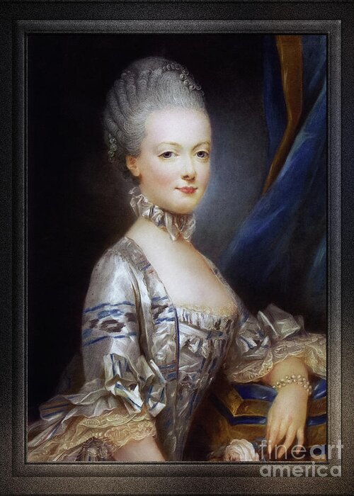 Archduchess Maria Antonia Of Austria Greeting Card featuring the painting Archduchess Maria Antonia of Austria by Joseph Ducreux Classical Fine Art Old Masters Reproduction by Rolando Burbon