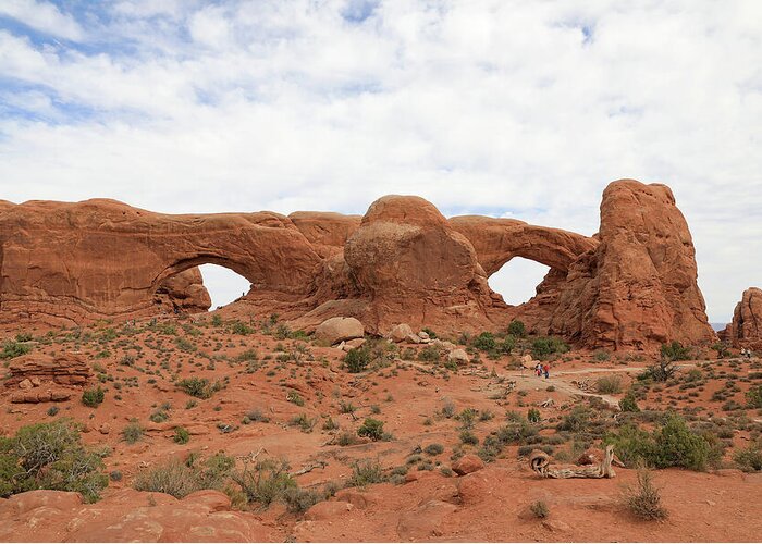 Arches National Park Greeting Card featuring the photograph Arches National Park - North and South Windows by Richard Krebs