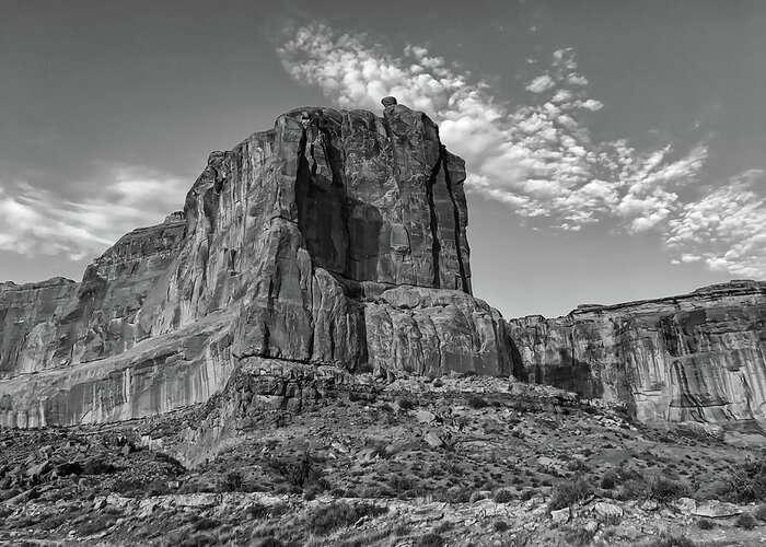Archesnationalpark Greeting Card featuring the photograph Arches NP in BW by Pam Rendall