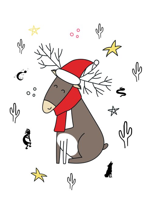 Holidays Greeting Card featuring the digital art Arizona Holidays by Judy Kennedy