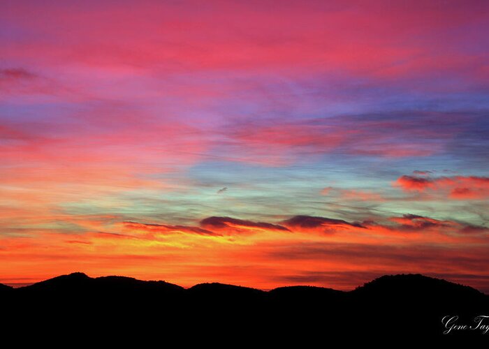 Arizona Greeting Card featuring the photograph Acoustic Sunset - Signed by Gene Taylor