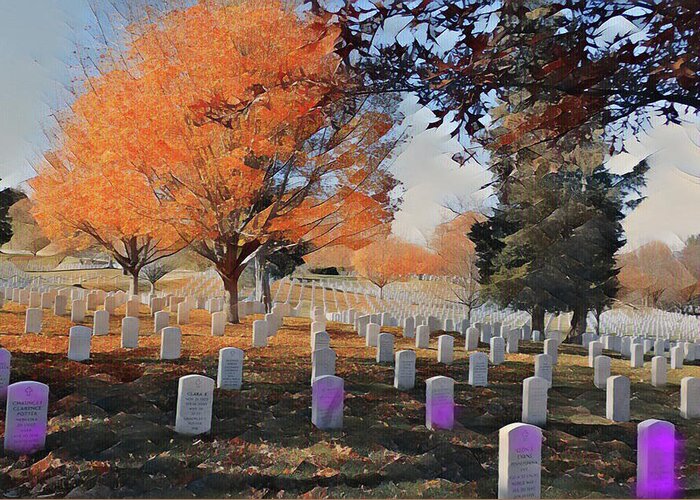 Cemetery Greeting Card featuring the photograph Arlington National Cemetery by Farol Tomson