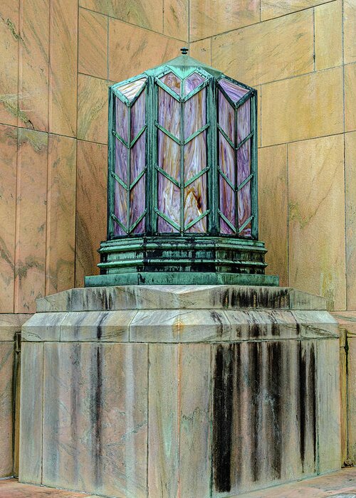 Stain Glass Greeting Card featuring the photograph Art Deco Craftsmanship by Tony Locke