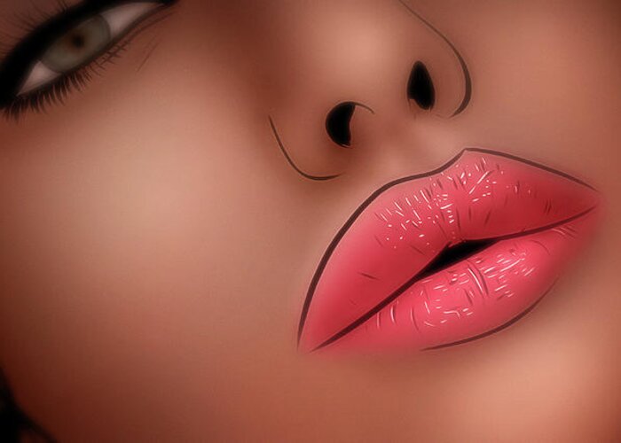 Kiss Greeting Card featuring the digital art Art - Fruitful Lips by Matthias Zegveld