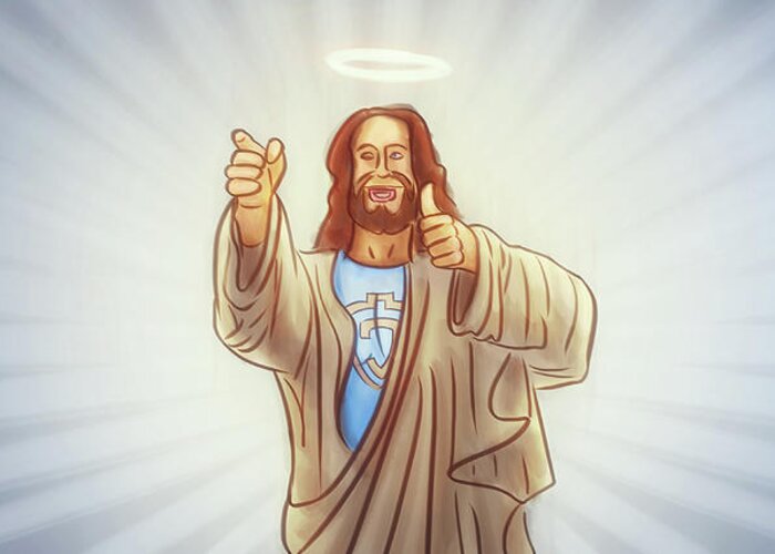 Jesus Greeting Card featuring the digital art Art - Jesus the Messiah by Matthias Zegveld