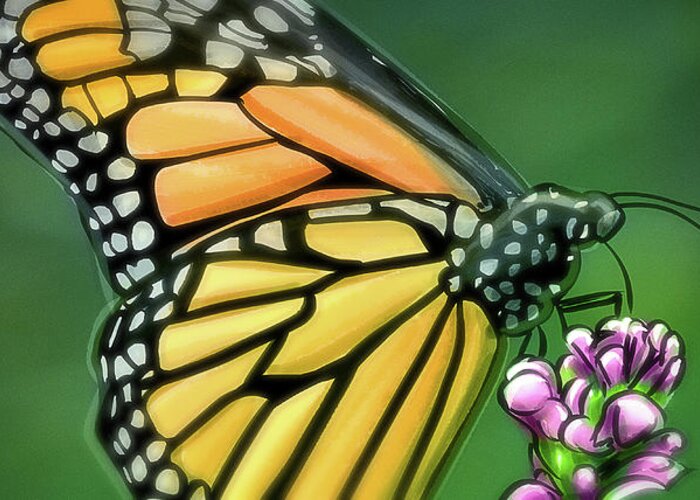Butterflies Greeting Card featuring the digital art Art - Wonderful Butterfly by Matthias Zegveld
