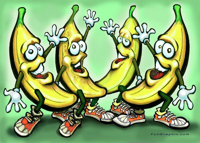 Banana Greeting Card featuring the painting Bananas by Kevin Middleton