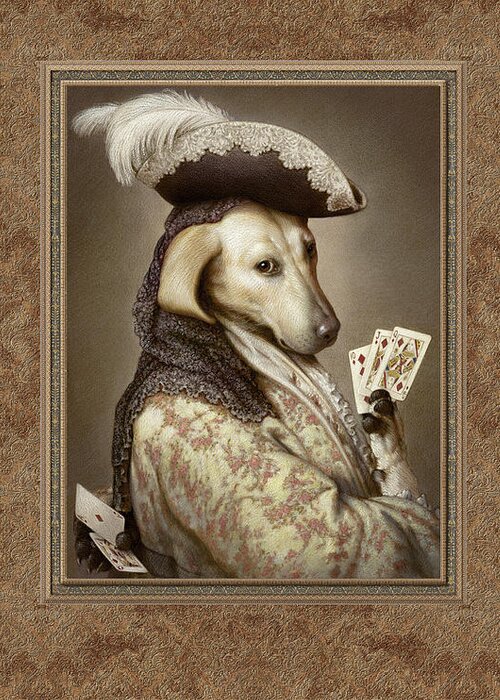 Greyhound Greeting Card featuring the pastel Pokerdog Greyhound by Kurt Wenner