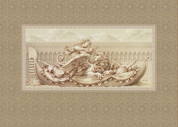 Venice Greeting Card featuring the drawing Save Venice by Kurt Wenner