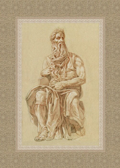 Moses Greeting Card featuring the drawing Moses #1 by Kurt Wenner