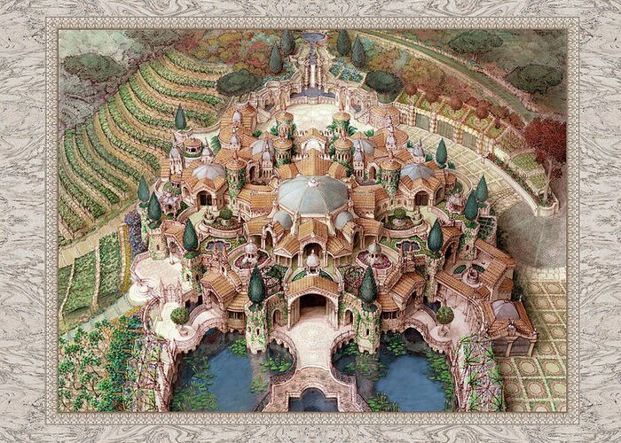 Villa Greeting Card featuring the painting Villa Te by Kurt Wenner