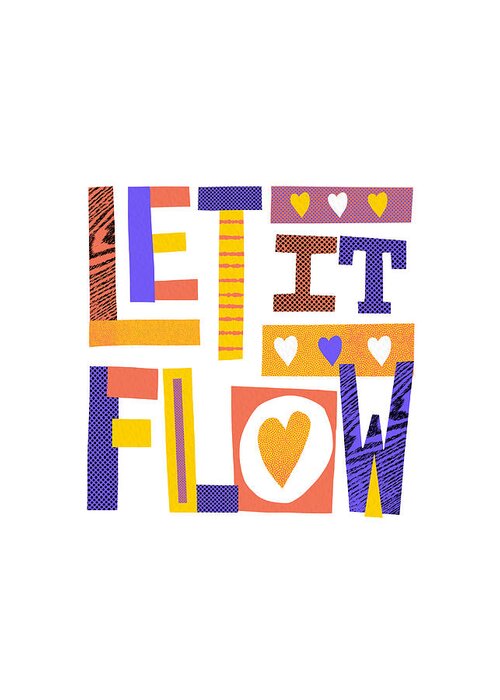 Halftone Greeting Card featuring the painting Let it Flow - Art by Jen Montgomery #2 by Jen Montgomery