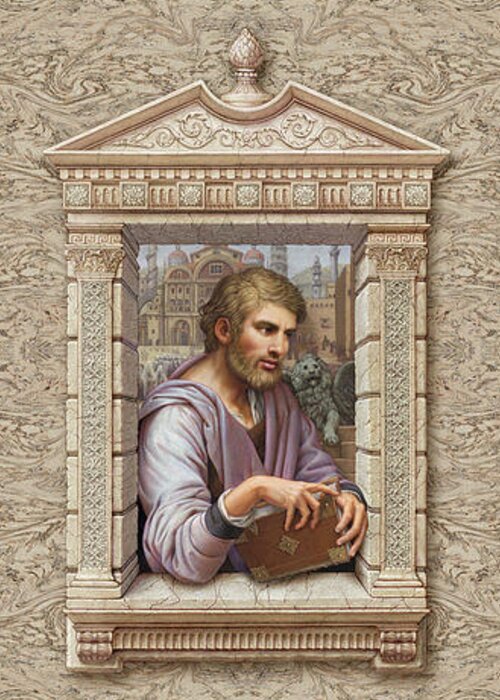 St. Mark Greeting Card featuring the painting St. Mark #1 by Kurt Wenner