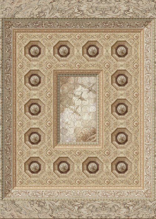 Arabesque Greeting Card featuring the painting Arabesque Ceiling by Kurt Wenner