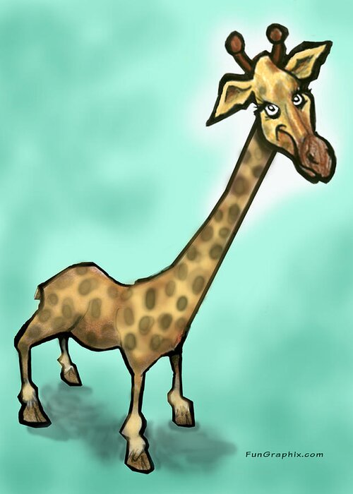 Giraffe Greeting Card featuring the digital art Giraffe by Kevin Middleton