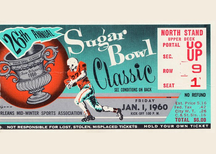 Sugar Bowl Greeting Card featuring the mixed media 1960 Sugar Bowl by Row One Brand