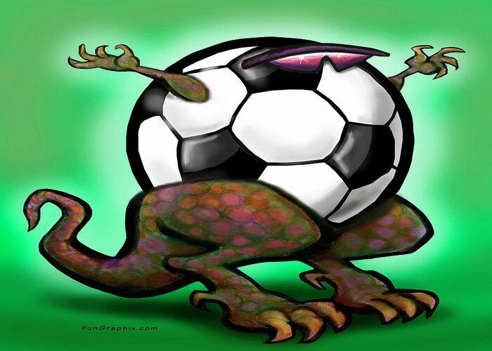 Soccer Greeting Card featuring the digital art Soccer Beast by Kevin Middleton