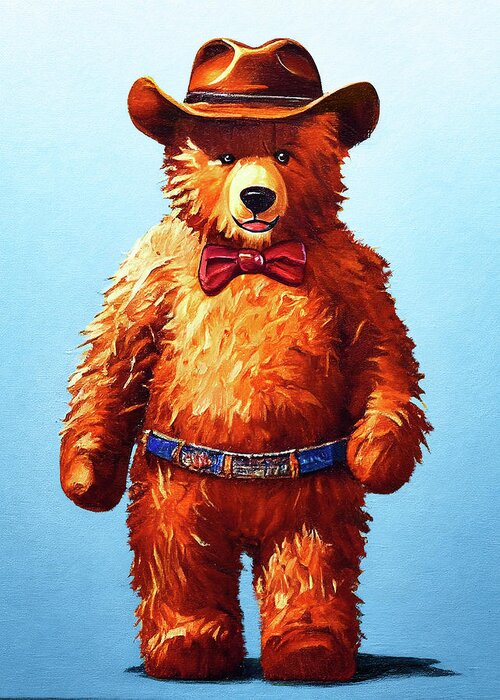 Teddy Bear Greeting Card featuring the photograph Teddy Bear Cowboy by Mark Tisdale