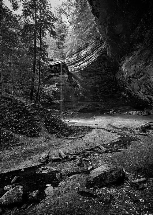 Ash Cave Greeting Card featuring the photograph Ash Cave and Waterfall by Mike Schaffner