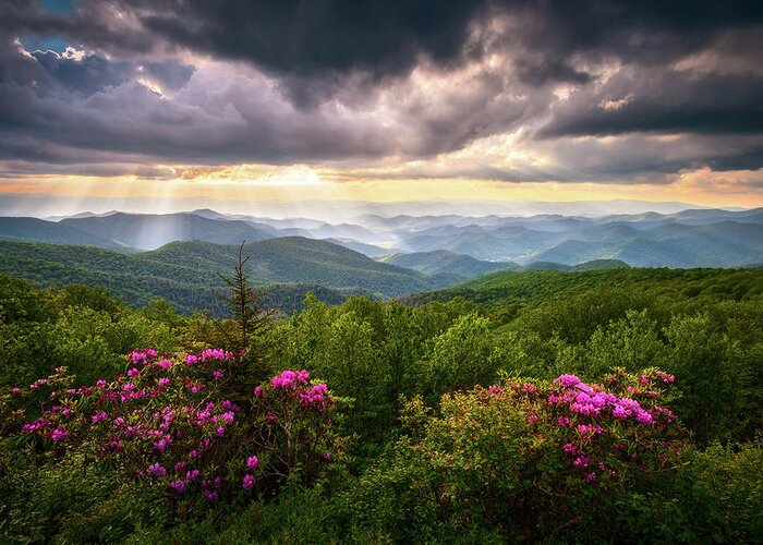 Asheville Greeting Card featuring the photograph Asheville NC Blue Ridge Parkway Scenic Landscape Photography by Dave Allen