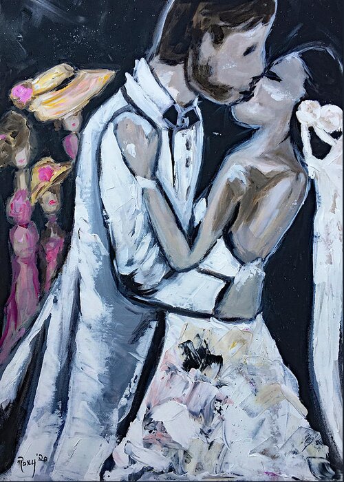 Wedding Greeting Card featuring the painting At Last by Roxy Rich