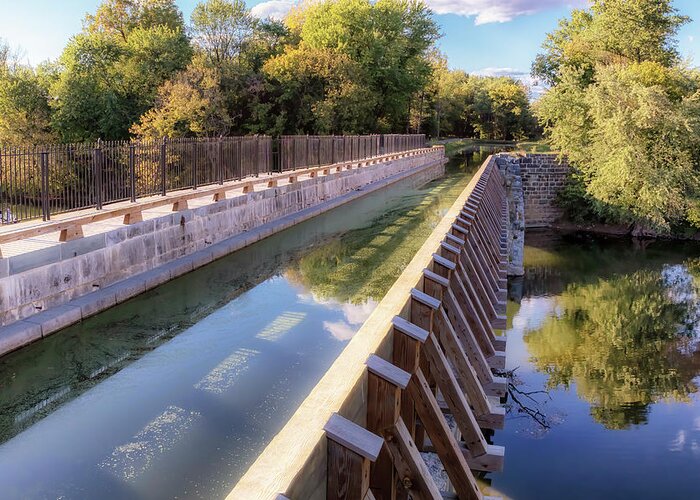 Aqueduct Greeting Card featuring the photograph Atop the Conococheague Aqueduct by Susan Rissi Tregoning