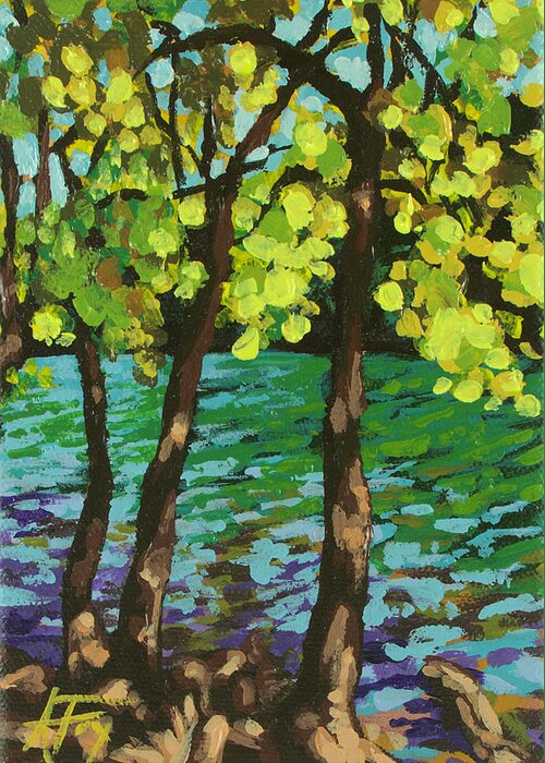 August Greeting Card featuring the painting August Breeze by Allison Fox