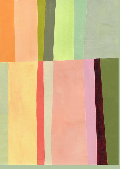 Abstract Art Greeting Card featuring the painting August Stripes #4 by Jane Davies