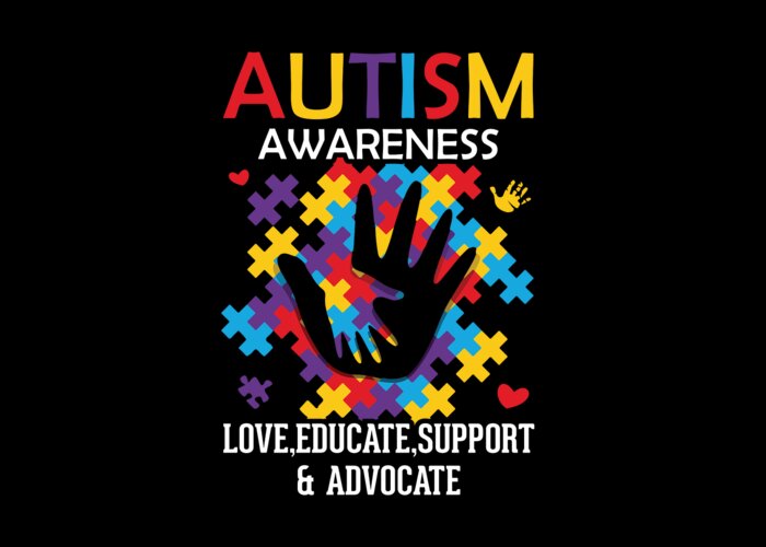 Autism Awareness Greeting Card featuring the digital art Autism Awareness Design by Me