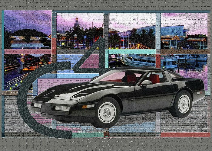 Autoart Vettes Greeting Card featuring the digital art AUTOart Vettes / C4our by David Squibb