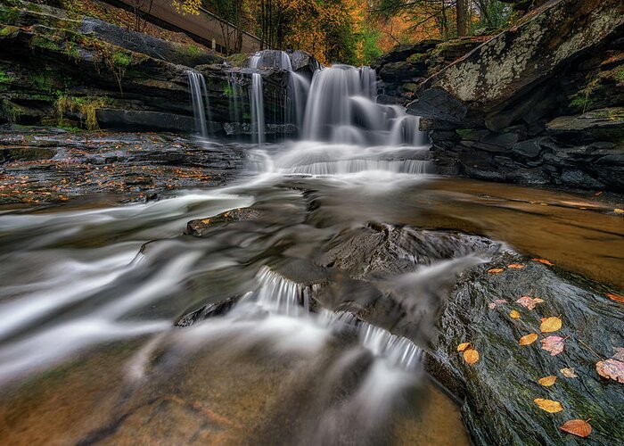 Waterfall Greeting Card featuring the photograph Autumn at Dunloup Creek by Rick Berk