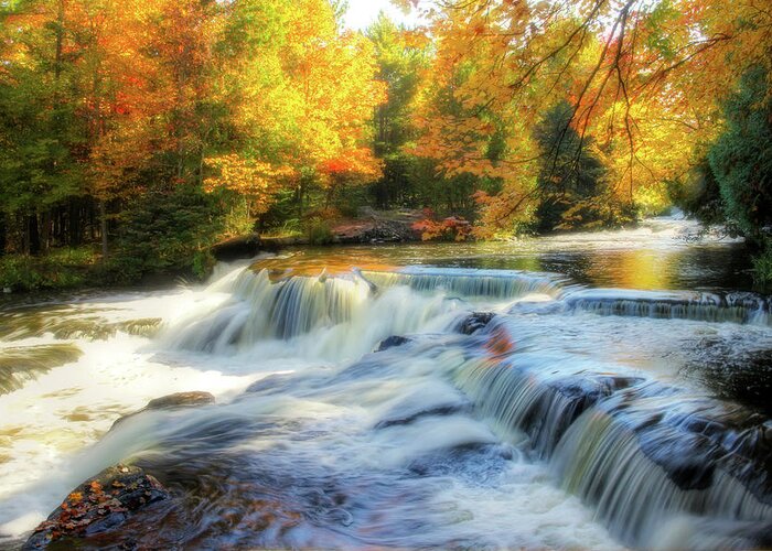 Rapids Greeting Card featuring the photograph Autumn at the Rapids by Robert Carter