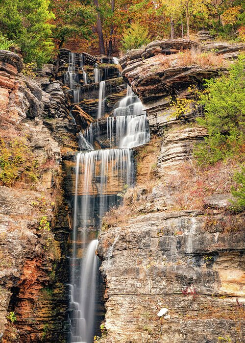 America Greeting Card featuring the photograph Autumn Cascades of Dogwood Canyon by Gregory Ballos