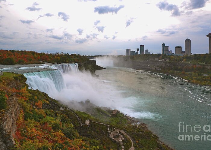 Fall Colors Greeting Card featuring the photograph Autumn Colors at the Falls by fototaker Tony