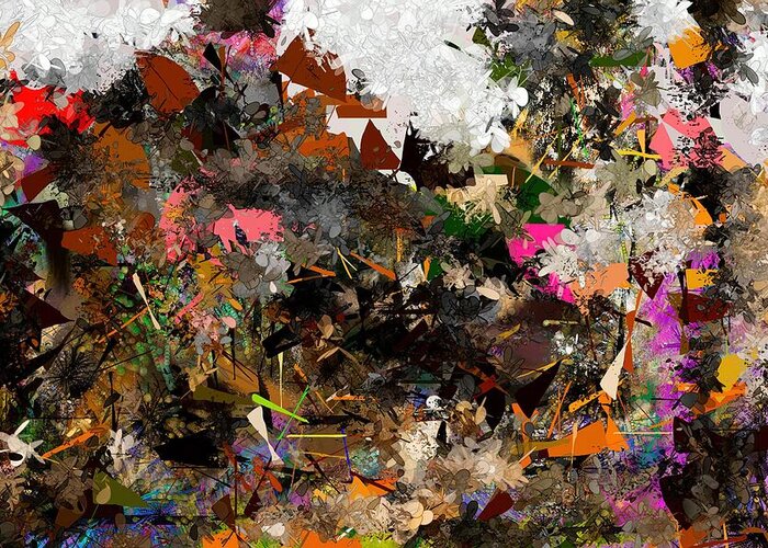 Digital Art#digital Performance #abstract Vision #abstract Expressionism #creativity#unique Design #handmade Art #digital Embroidery#autumn Vibes#tapestry# Greeting Card featuring the digital art Autumn Embroidery /Digital Art by Aleksandrs Drozdovs