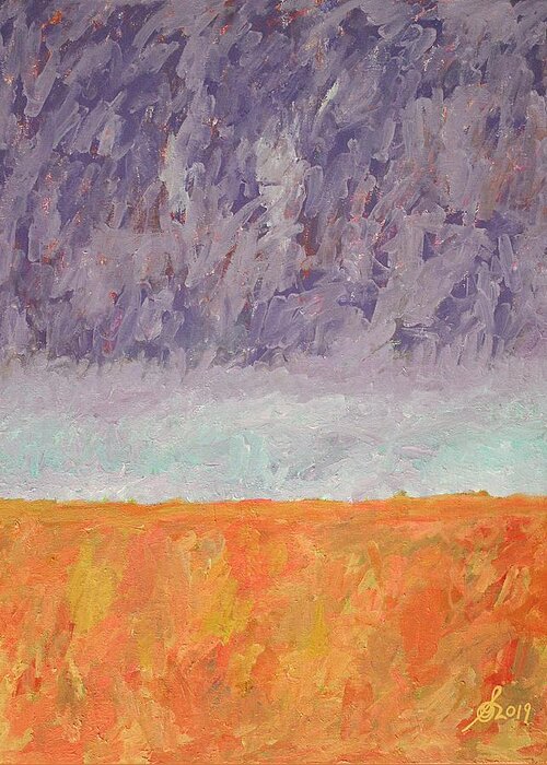 Marsh Greeting Card featuring the painting Autumn Marsh original painting by Sol Luckman